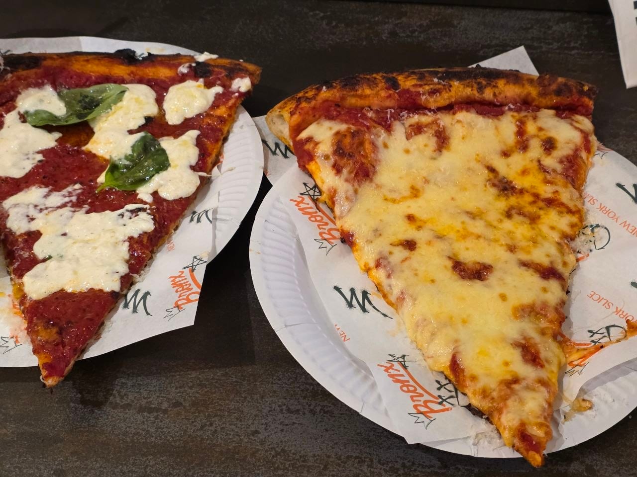The Cheese Slice and the Marinara, Pesto, Burrata.