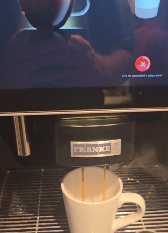 Self-serve coffee, fills to the brim.