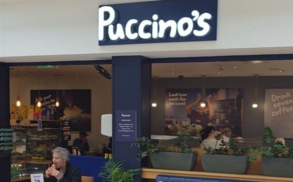 Puccino's, Douglas Village Shopping Centre.